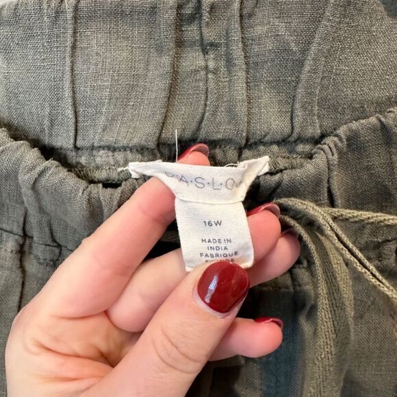 Nordstrom Caslon 100% Linen Jogger Pants Size 16W - Picture 4 of 7